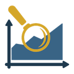 case study C icon magnifying class on a chart